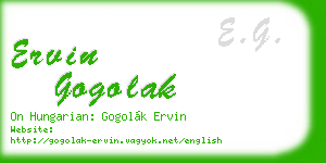 ervin gogolak business card