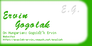 ervin gogolak business card